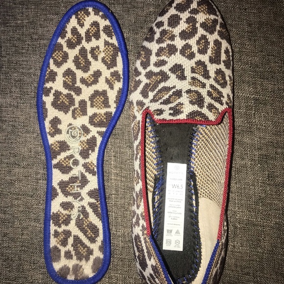 Rothy’s Animal Print Mocha Spot Loafers in Leopard in size W6.5 - Picture 7 of 8